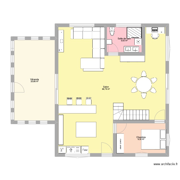 projet st jean. Plan de 4 pièces et 102 m2