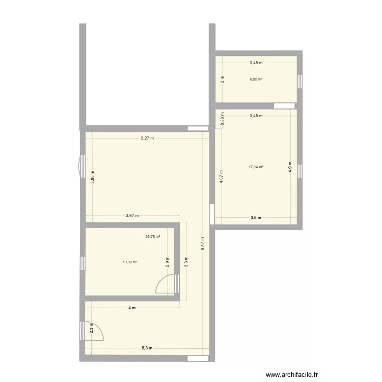 plan sorreau. Plan de 4  et 72 m²
