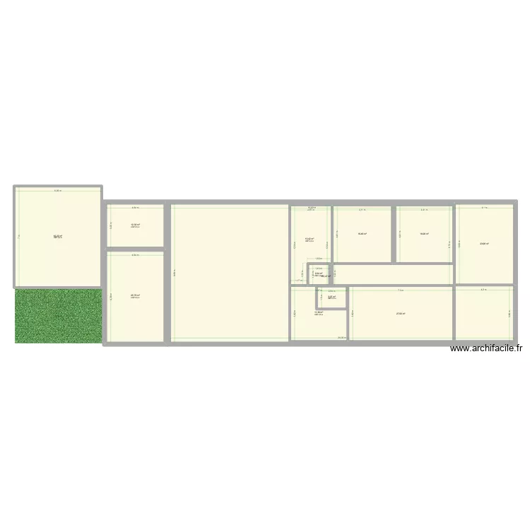 Chambre Fu. Plan de 12  et 406 m²