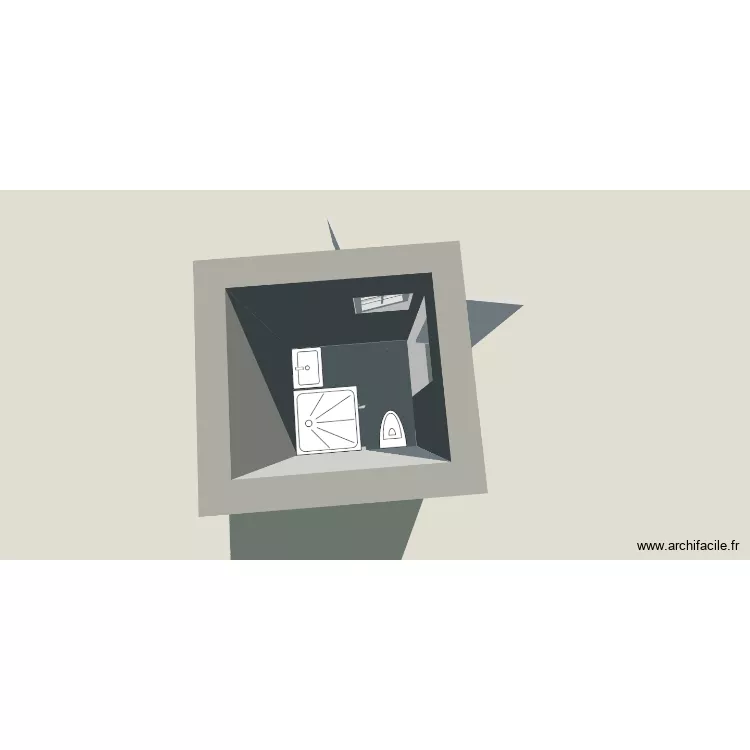 sdb ext. Plan de 1  et 2 m²
