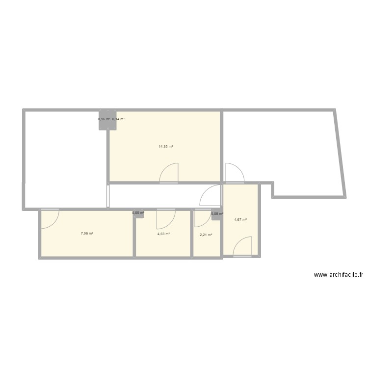 Bureau St Gervais. Plan de 9 pièces et 34 m2