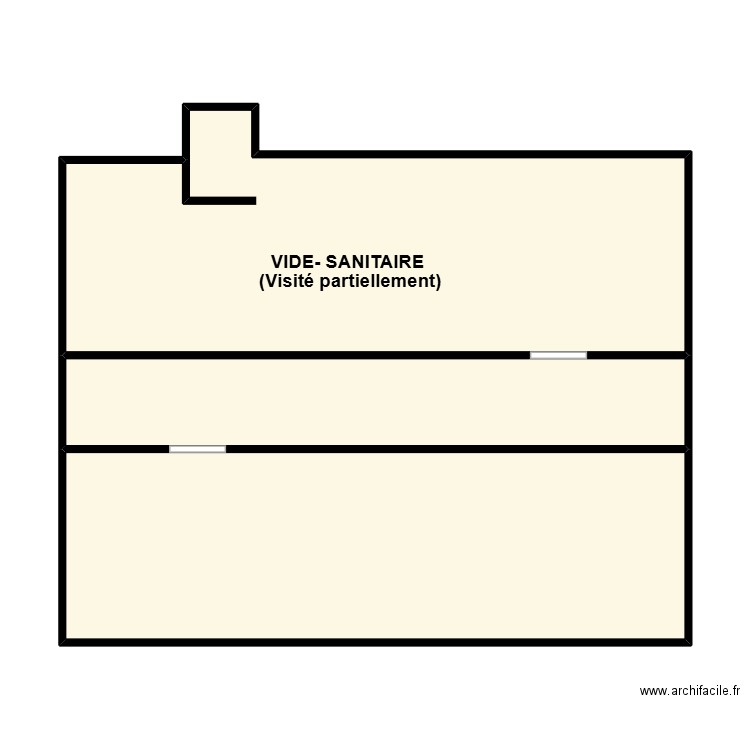 voleau vide sanitaire. Plan de 3 pièces et 76 m2