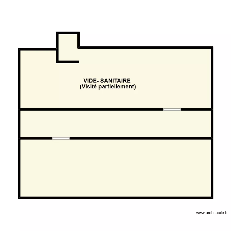 voleau vide sanitaire. Plan de 3  et 76 m²