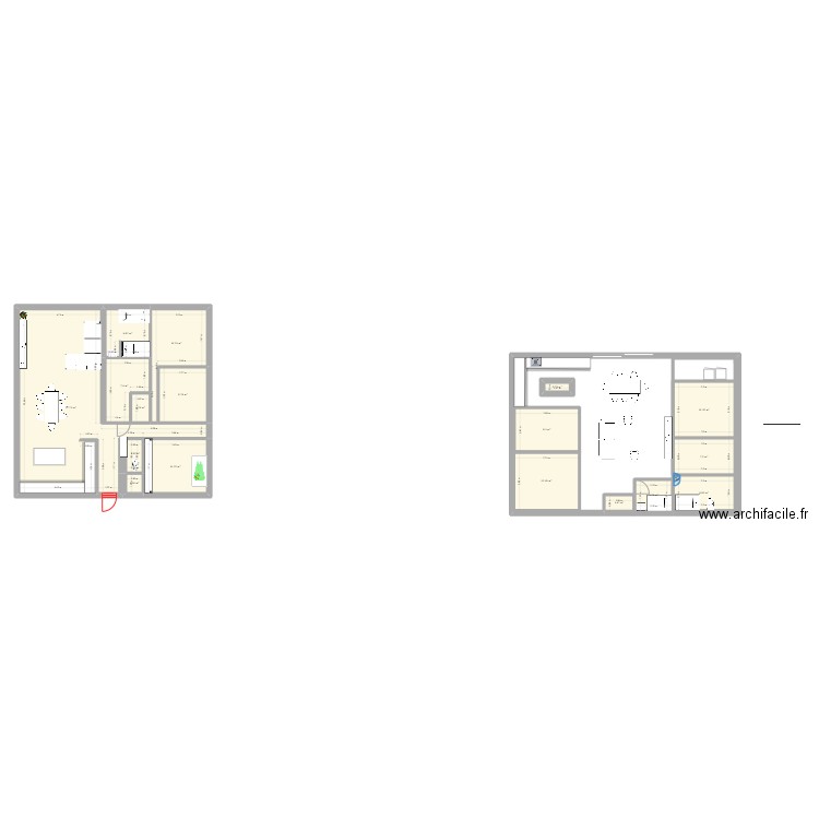 MAISON. Plan de 17 pièces et 161 m2
