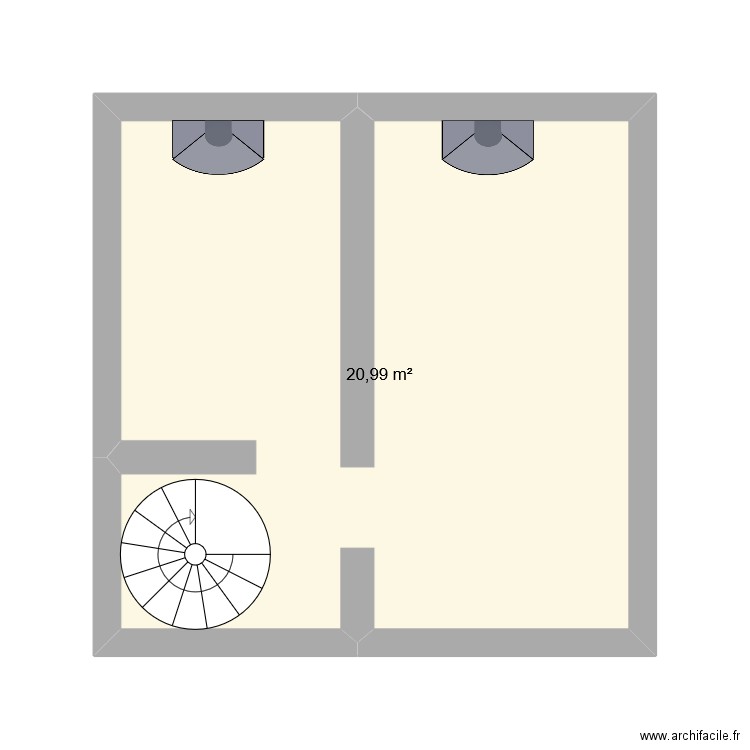 SOUS SOL PARIS 4. Plan de 1 pièce et 21 m2