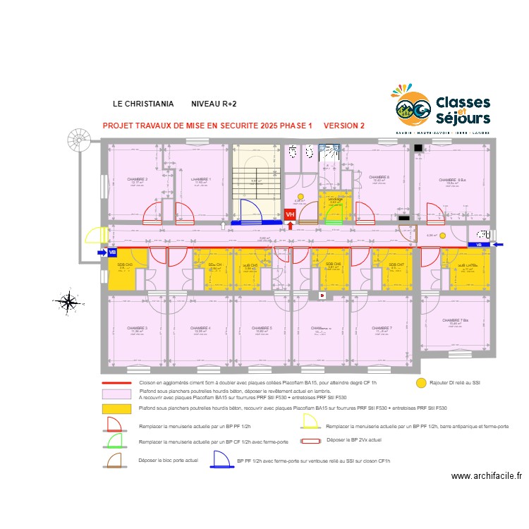 Christiania R+2 PROJET PHASE1 VERSION 2. Plan de 39 pièces et 208 m2