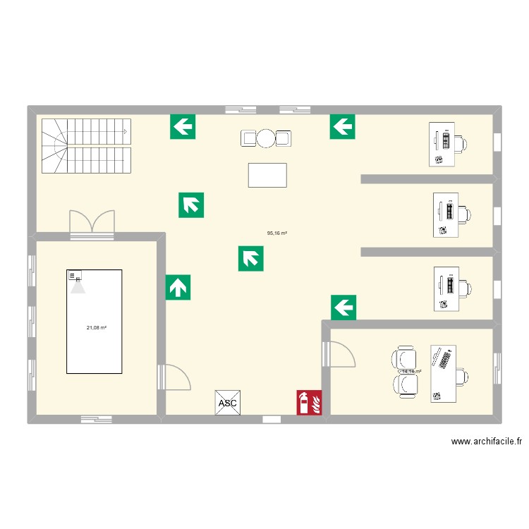 Segon Pis. Plan de 3 pièces et 130 m2