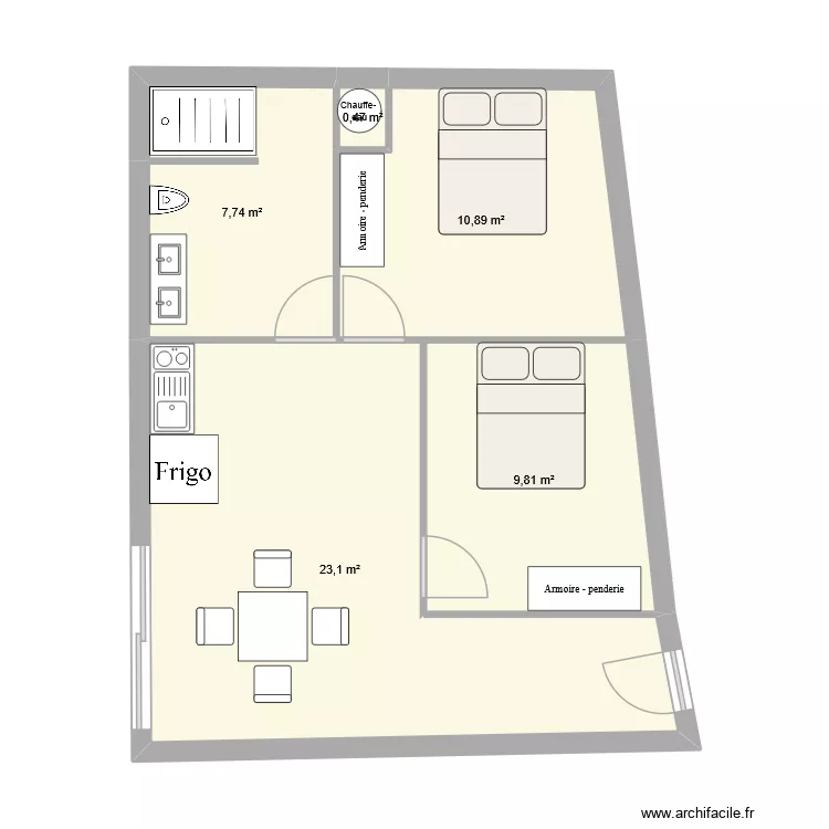 grange. Plan de 5 Pièces et 52 m² grange. Plan de 5 Pièces et 52 m²