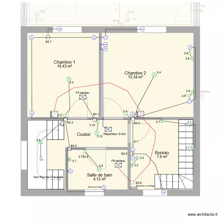 1er &eacute;tage. Plan de 