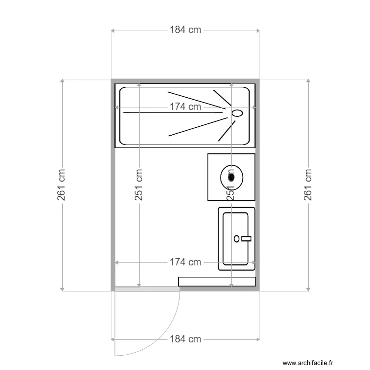 appart champagne. Plan de 1  et 4 m²