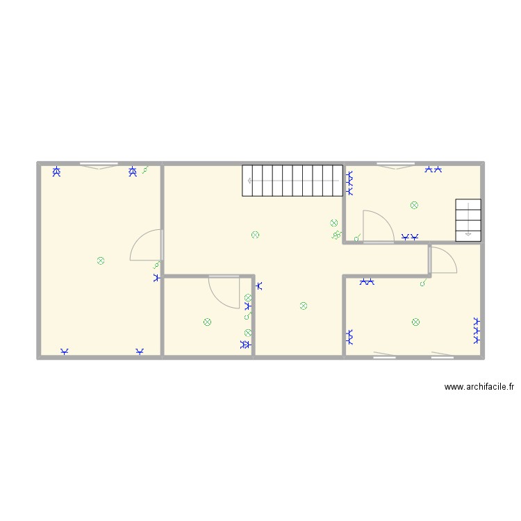 Sr Odette 1°. Plan de 5 pièces et 55 m2