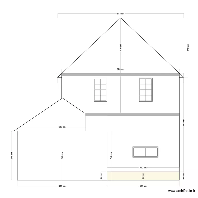 plan de coupe extension. Plan de 