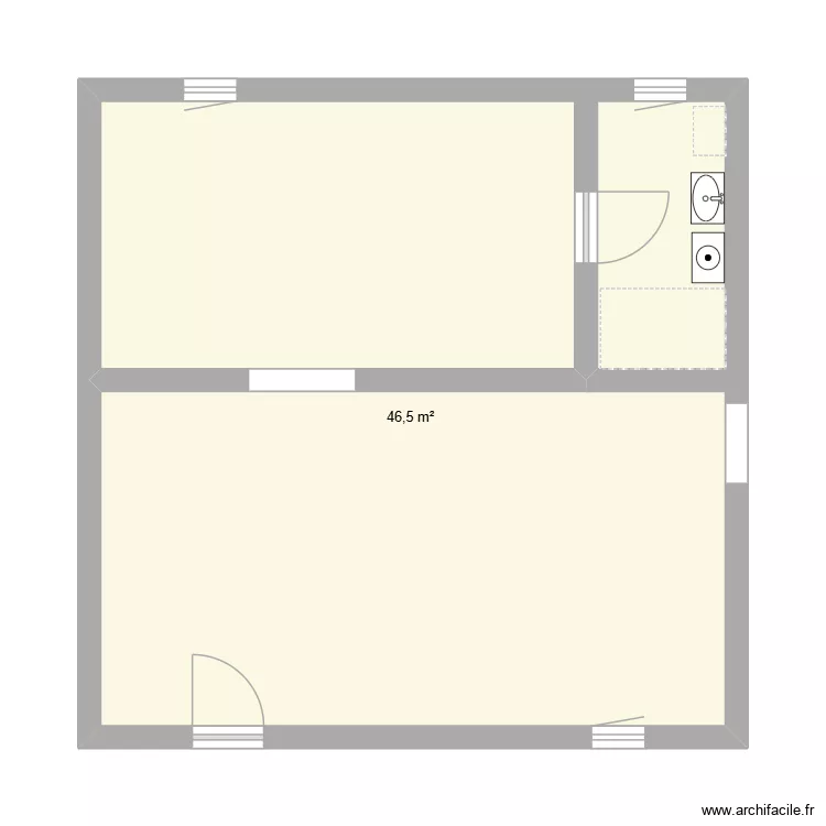 SOUS SOL. Plan de 1  et 47 m²