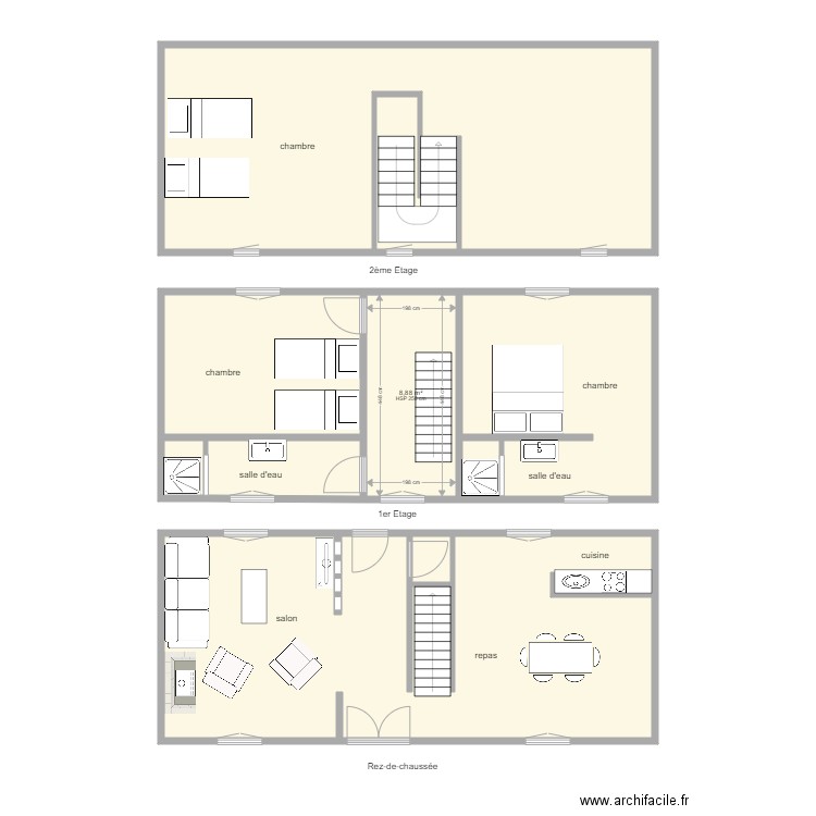 87G9294. Plan de 9 pièces et 141 m2