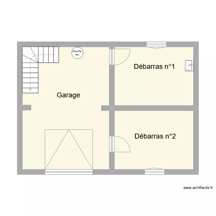 jalamion rdc. Plan de 3 pièces et 50 m²