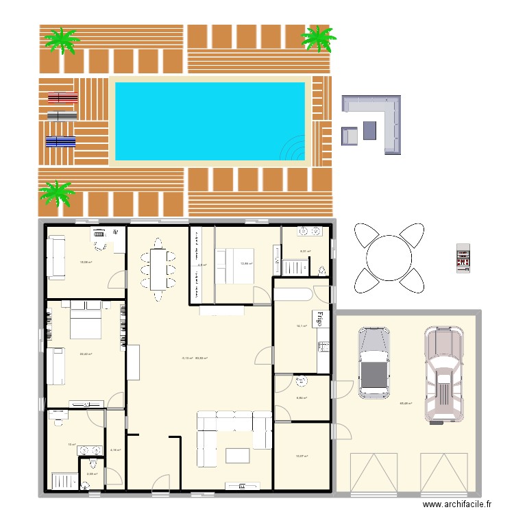 maison 1. Plan de 14 pièces et 461 m2