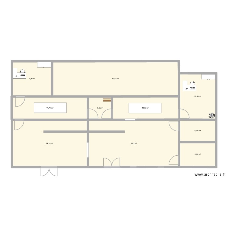plan numero 2. Plan de 10 pièces et 142 m2