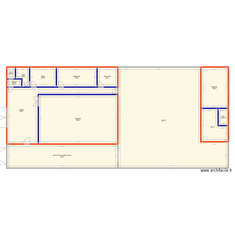 IDEE 1 DEPOT . Plan de 13 pièces et 485 m2