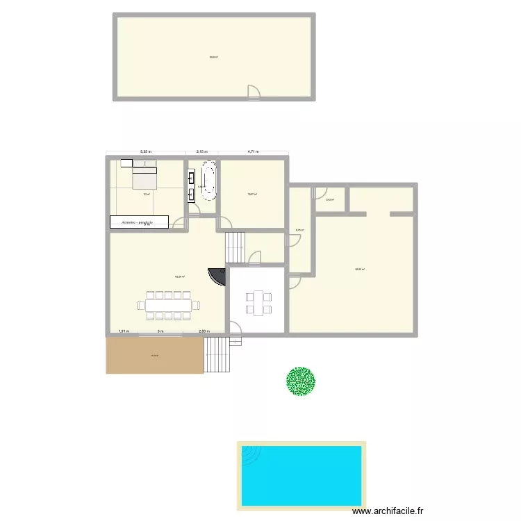 test 1. Plan de 8 Pièces et 260 m²