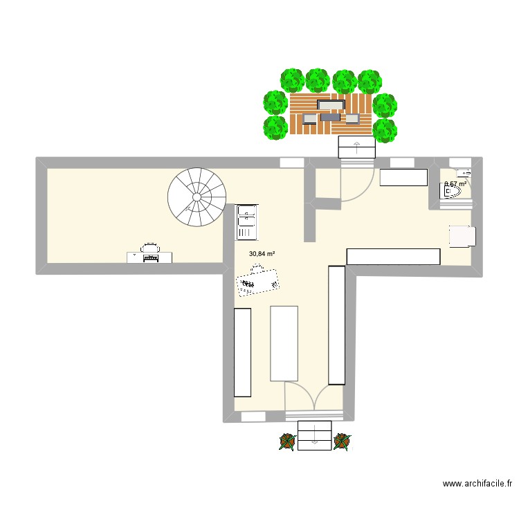 BY ZEN CONCEPT. Plan de 2 pièces et 31 m2