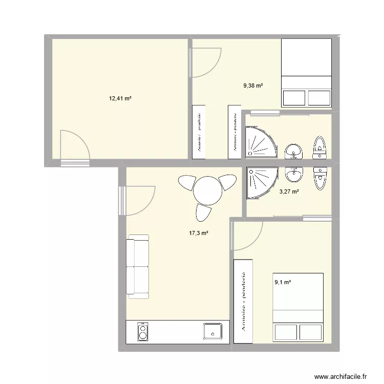 maison annemasse division. Plan de 5  et 51 m²