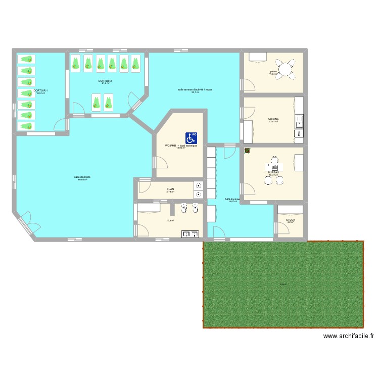 PLAN CASSANDRE LES ANGLES. Plan de 12 pièces et 236 m2