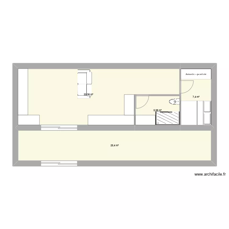 maison. Plan de 4 pièces et 72 m²