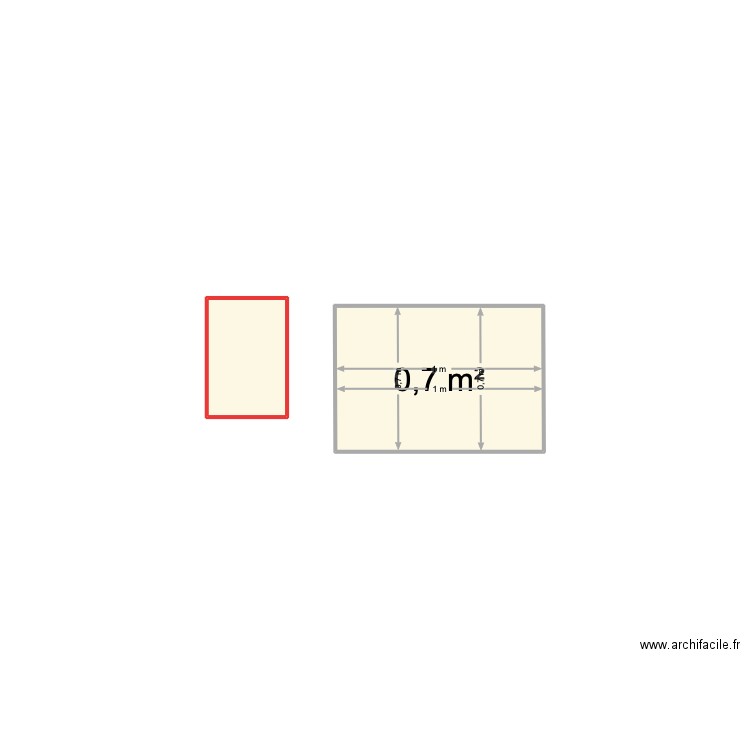 Proportion Thierry/Élise. Plan de 2 pièces et 1 m2