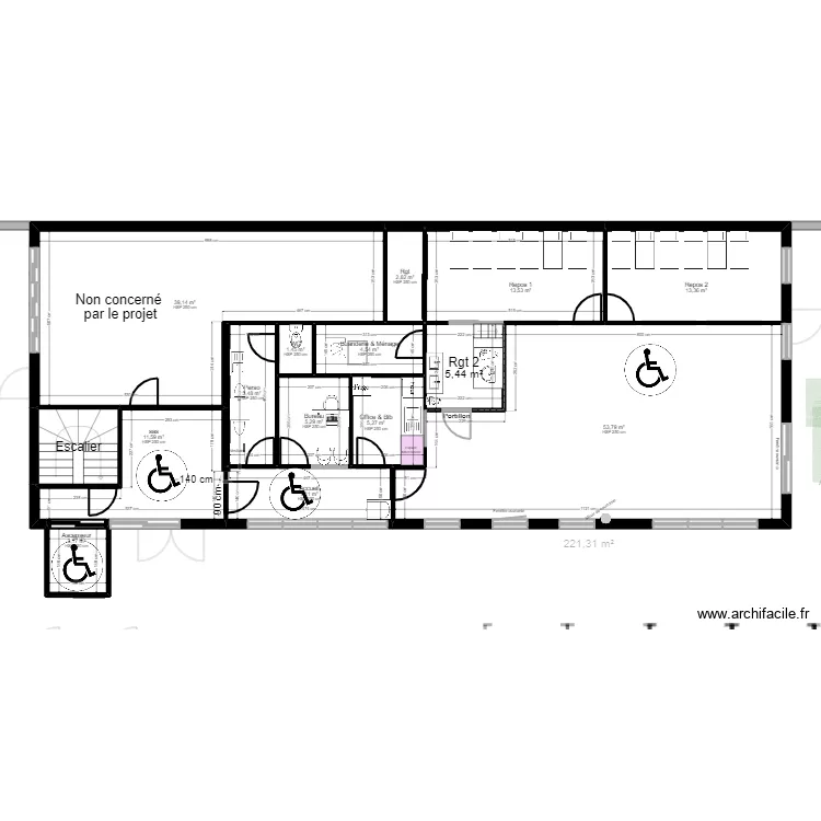91 Crosne Projet rectif jordan  ascenseur. Plan de 