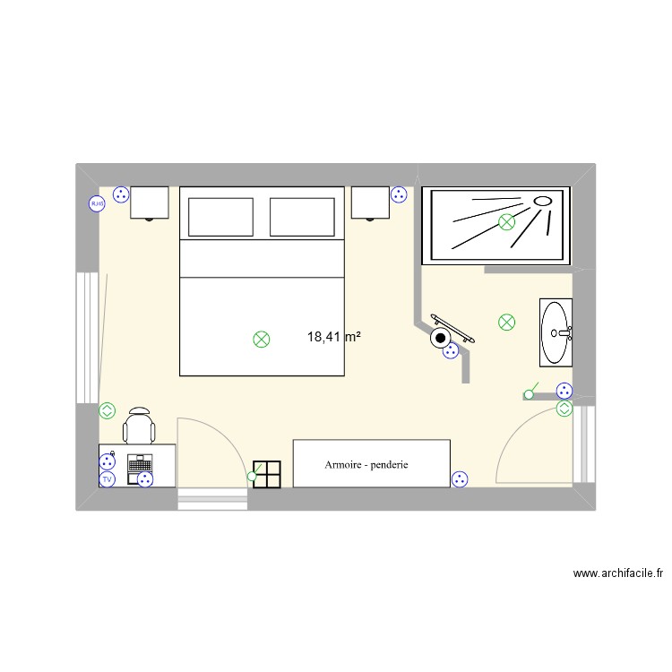 St Rem. Plan de 1 pièce et 18 m2