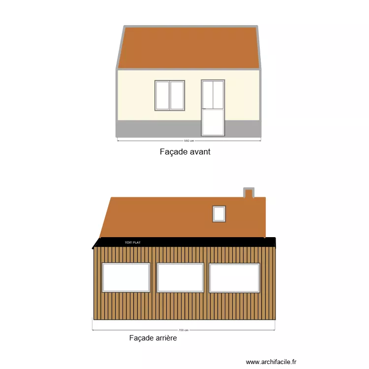 fa&ccedil;ade wailly. Plan de 