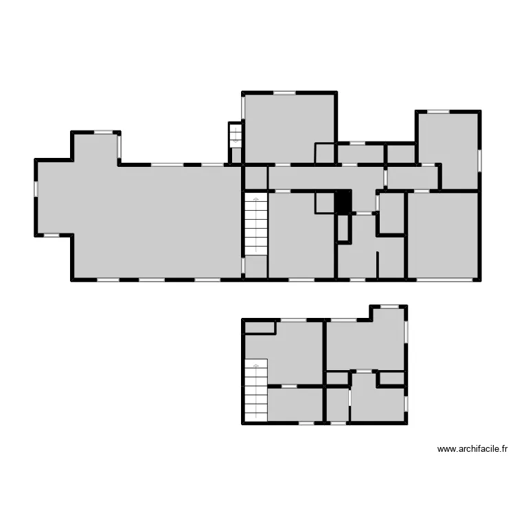 Fregate amiante. Plan de 26  et 58 m²
