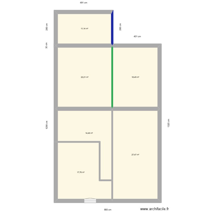 countras. Plan de 6 pièces et 112 m2