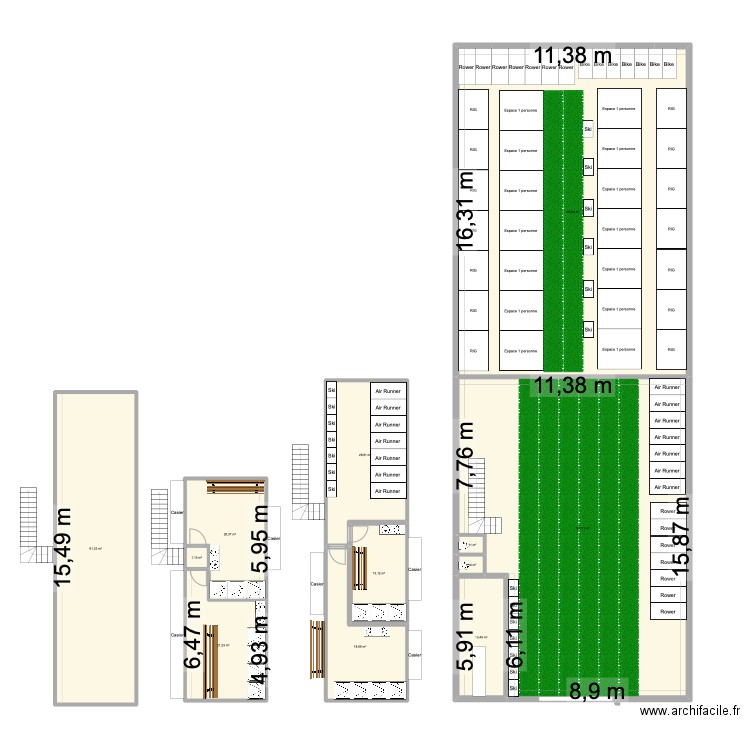 Local Vincennes V2. Plan de 12 pièces et 529 m2