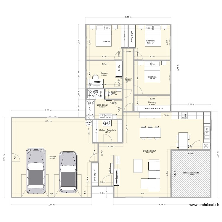 Maison v3. Plan de 12 pièces et 179 m2
