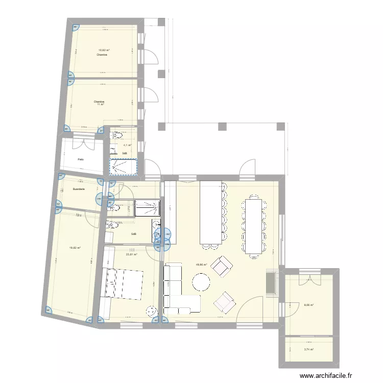 Plan maison BEX ile de r&eacute;. Plan de 