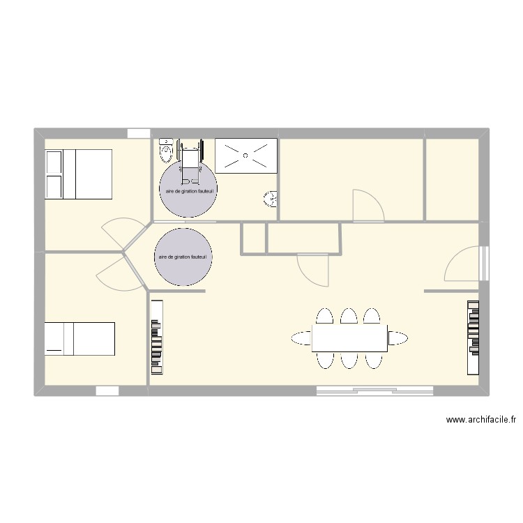 VAD V. Plan de 8 pièces et 69 m2