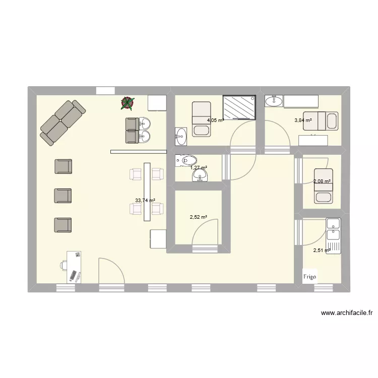 Un temps pour L. Plan de 7 Pièces et 50 m² Un temps pour L. Plan de 7 Pièces et 50 m²