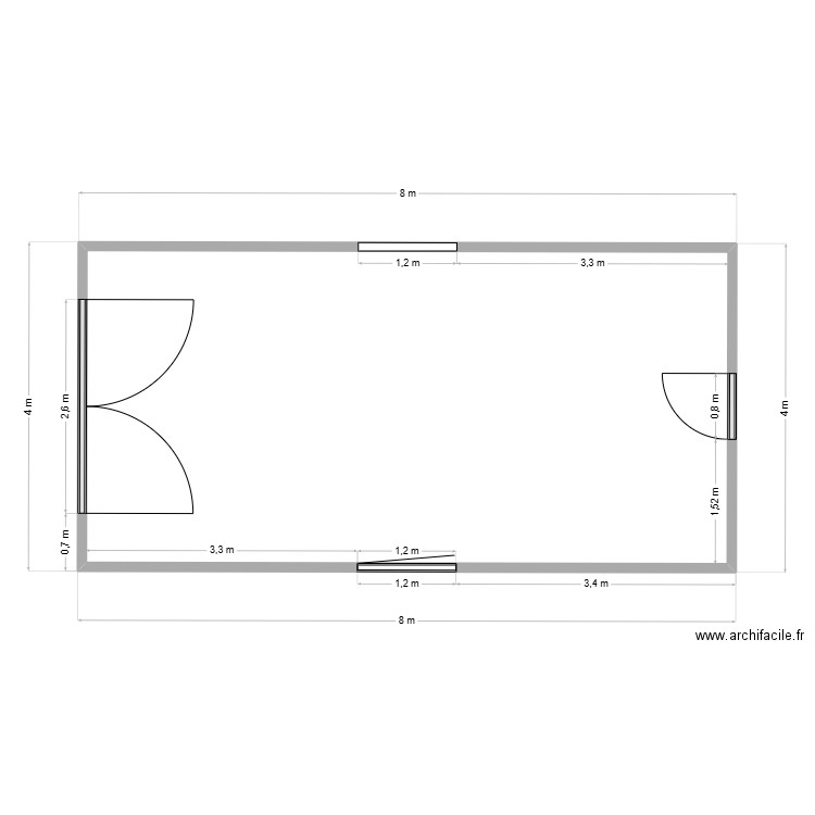 florice1. Plan de 1 pièce et 30 m2