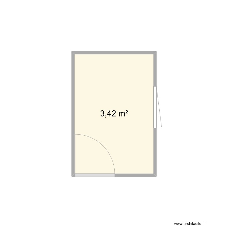 baño. Plan de 1 pièce et 3 m2