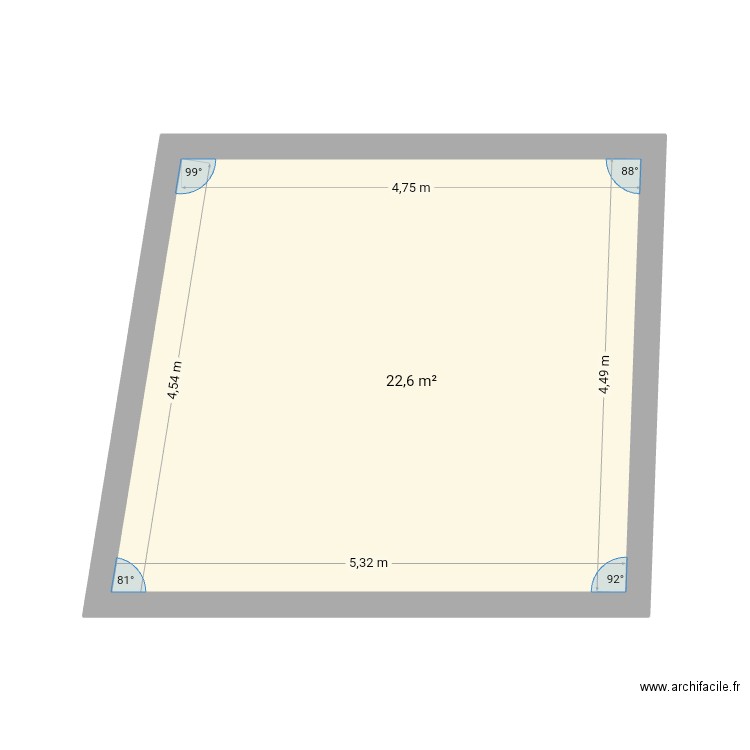 Astou. Plan de 1 pièce et 23 m2