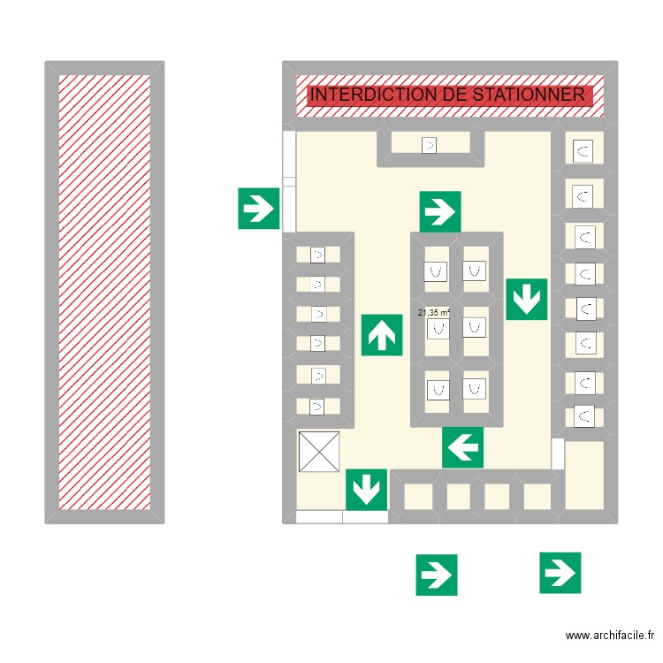 PARKING. Plan de 28 pièces et 58 m2