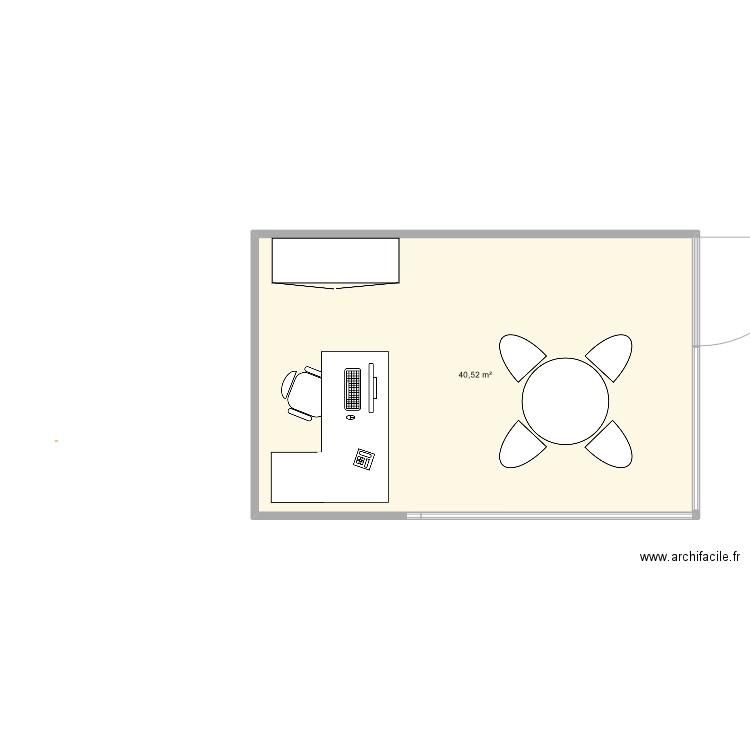 BUREAU. Plan de 1 pièce et 41 m2