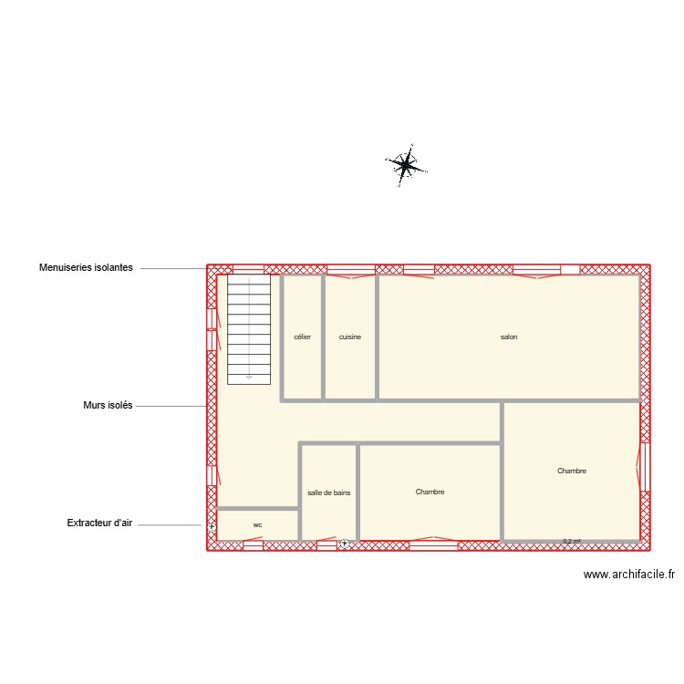 LARRETEGUY étape 1. Plan de 9 pièces et 72 m2