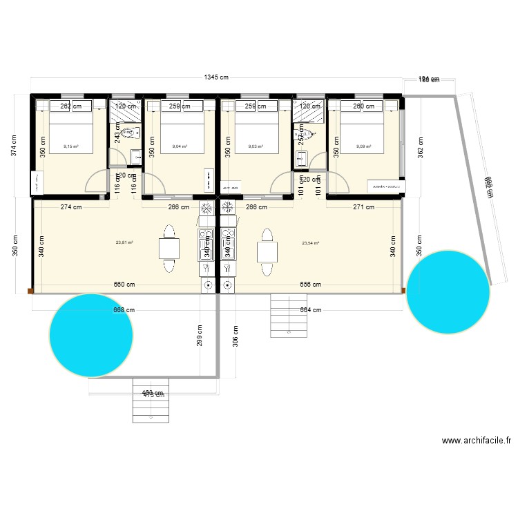 Popotte Marc. Plan de 8 pièces et 90 m2