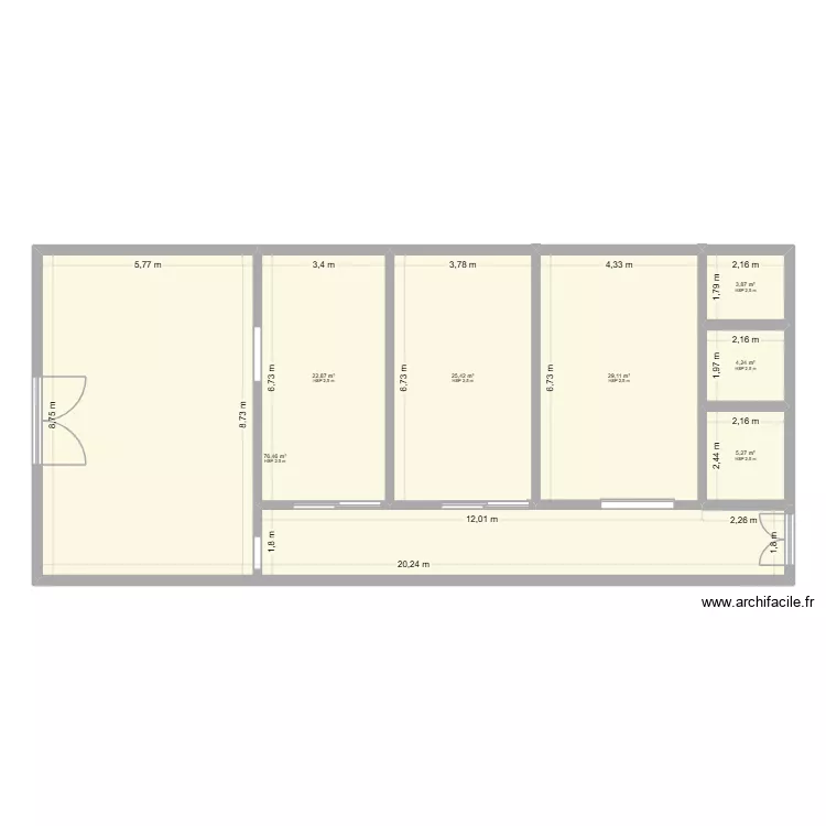 PLAN PROGET ATRIUM. Plan de 7  et 167 m²