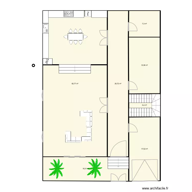 rdc. Plan de 7  et 175 m²