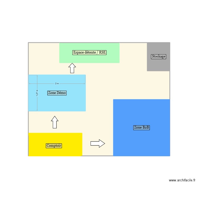 Plan du stand d. Plan de 6 pièces et 26 m2