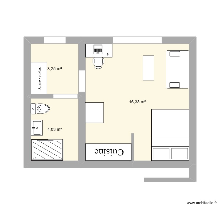 Studio girondins. Plan de 0 pièce et 0 m2