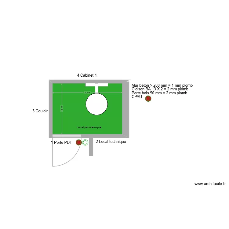 31598 Local panoramique. Plan de 1  et 4 m²